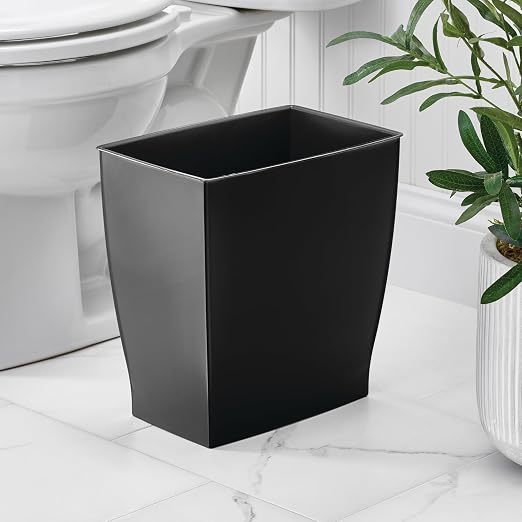 iDesign Small Plastic Bathroom Trash Can, - Image 3