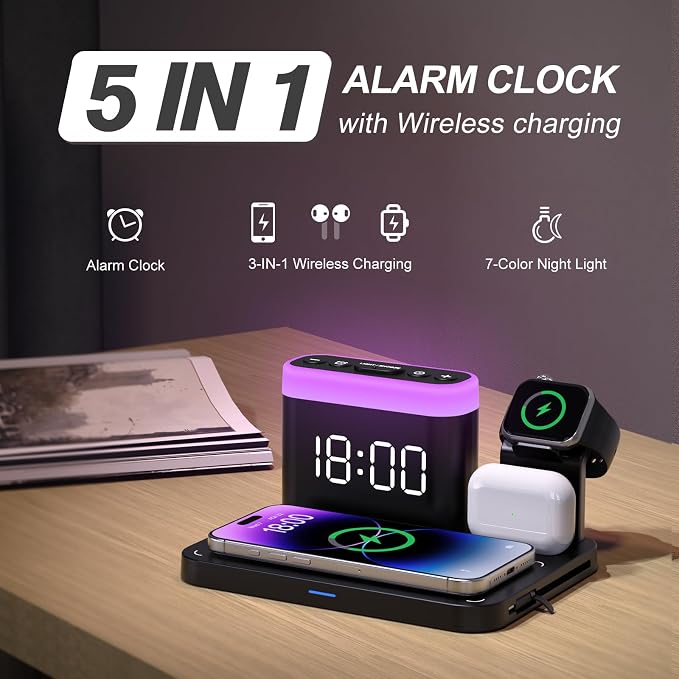 ANJANK Wireless Charging Station, 5 in 1 Multiple Charger Stand - Image 2