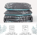 DJY King Size Quilt Set Grey Blue Reversible Bedspread Coverlet Set | 3 Piece - Image 8