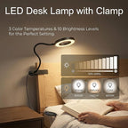 Reading lamp with Clamp, 3 Color Modes & 10 Brightness | Portable LED Desk Light - Image 2