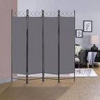 4 Panel Room Divider 6FT Steel Frame Screen Folding Privacy Divider - Image 6