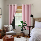BGment Baby Pink 100% Blackout Curtains - Image 2
