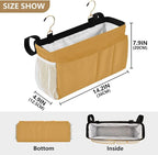 Mustard Yellow Bedside Caddy Storage Bag Bedside Organizer - Image 4