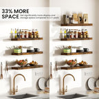 BAYKA Rustic Brown Floating Shelves 15.7in, Wall Mount Wood Shelf | Easy Install - Image 7