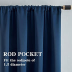 IGEMAEVE Blackout Curtains for Bedroom Grommet Navy Blue Custom | Bedroom | - Image 2