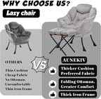 Lazy Chair with Ottoman, Comfy Reading Chair, Lounge Chair - Image 4