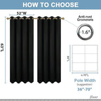 Diraysid Black Grommet Blackout Curtains - Image 6