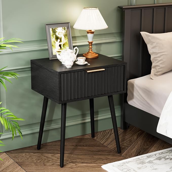 VINGLI Nightstands Set of 2, Fluted Night Stand - Image 8