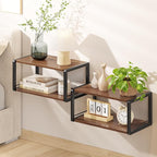 Floating Nightstand Set of 2, Wood Bedside Shelf Wall Mounted Nightstand by NANAGIFTREE