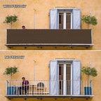 Custom Size 2.5'x19' Brown Balcony Privacy Screen 90% UV Block | Windscreen - Image 5