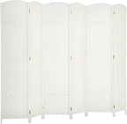 HOMCOM Room Divider Folding Privacy Screen 5.6' Tall Home Office White | by HOMCOM