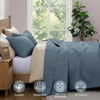 Queen Quilt-Lightweight Bedspreads Blue Queen Size Quilt Bedding Set | Soft - Image 5