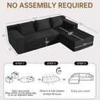 Nigoone 103" Cloud Sectional Sofa, Boneless L-Shape Couch - Image 2