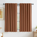 Rust Red Colored Blackout Curtains Short 45 Inch Length by KEQIAOSUOCAI