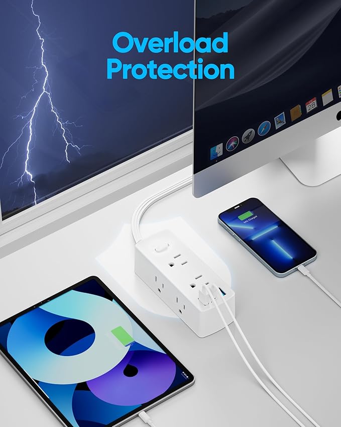 Olcorife Flat Plug Power Strip - Image 5