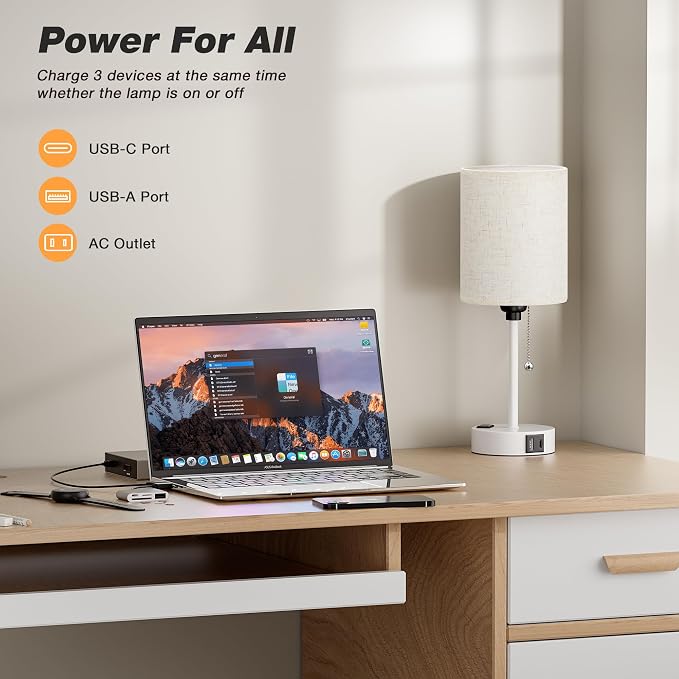Small Bedside Table Lamp for Bedroom, Desk Lamp - Image 3