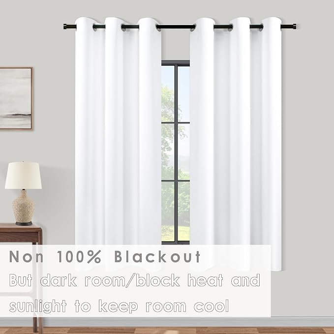 KOUFALL White Kitchen Curtains Sets - Image 2