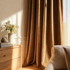 102 Inch Long Brown Velvet Curtains - Image 2