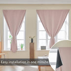 AJAZZ 100% Blackout Self Adhesive Curtains Small Window Short Temporary Black - Image 7