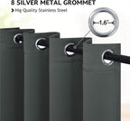 COSVIYA Grommet Room Darkening Dark Grey Curtains 84 inch Long - Image 2