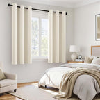 MIULEE Cream 100% Blackout Curtains - Image 6