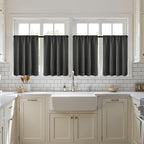 MIULEE 4 Panel Set Short Bedroom Blackout Curtains 54 Inch Long Dark Grey | - Image 7