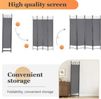 4 Panel Room Divider 6FT Steel Frame Screen Folding Privacy Divider - Image 4