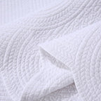 ROOMLIFE Quilt Set King Size 3D Floral Embroidery Pattern 3-Piece Cotton - Image 9
