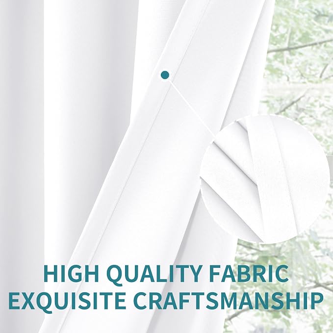 BGment Pure White Curtains 40 Inches Length - Image 5