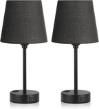 Black Bedside Lamps Set 2 for Bedroom - Image 9