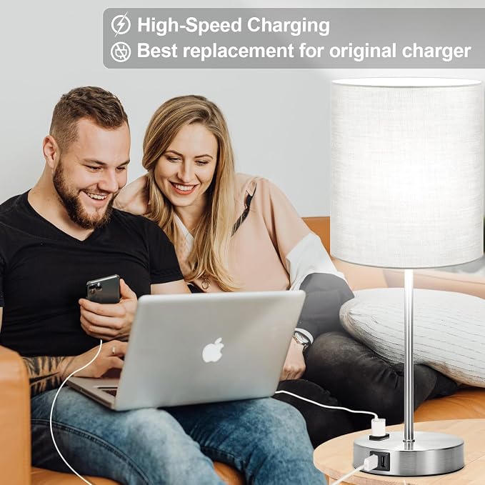 Set of 2 Grey Touch Control Table Lamps - Image 5