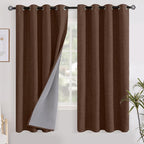 YoungsTex Brown Linen Blackout Curtains 68 Inch Length by YoungsTex