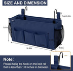 Surblue Bedside Organizer with Hook Bedside Caddy Hanging Storage Bag with - Image 2