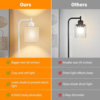 Industrial Table Lamps with Linen Shade, 2 LED Bulbs Included - Image 6