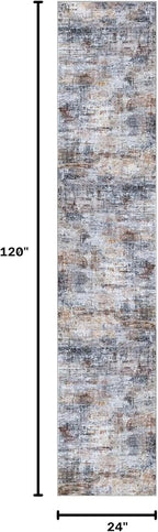 Abstract Runner Rug 2x10 Ft Washable Runners - Image 2