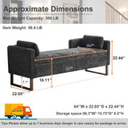 64" King Size End of Bed Storage Bench - Image 2