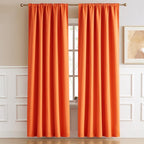 Bright Orange Curtains 2 Panels - Image 2