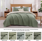 Oversized King Quilt-Sage Green Lightweight Bedspreads Quilt Bedding Set | Soft - Image 6