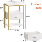SUPERJARE Nightstand with Charging Station, USB-C Port, Bedside Table | Night - Image 7