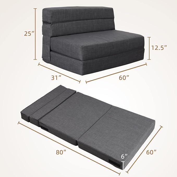 Nigoone Queen Size Folding Sofa Couch Memory Foam - Image 2