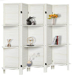 Room Divider with Shelves, 5 Panel White Privacy Screen | Partition Room by AMBITION+LAND