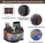 PU Leather 360° Rotatable Remote Control Holder, Nightstand TV Remote Caddy | - Image 3