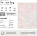 2x6 Washable Runner Rug：Modern Abstract Soft Carpet Pink White | - Image 3