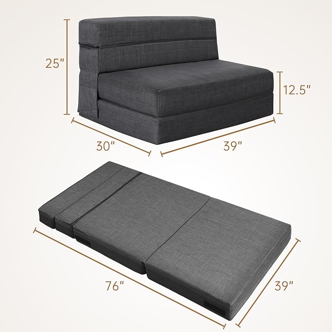 Nigoone Fold Sofa Bed Couch Twin Size - Image 3