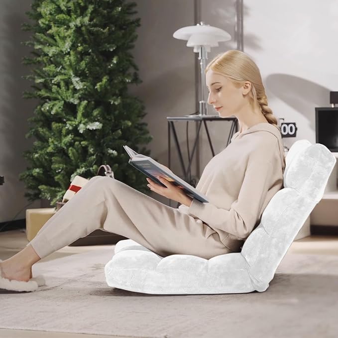 GIANTEX Floor Chair with Back Support, 14 Adjustable Position, Padded Sleeper - Image 8