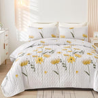 Dinjoy Floral Quilt Set Queen Size - Image 7
