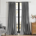 PRIMROSE Dark Grey Velvet Curtains 120 inch Long by PRIMROSE