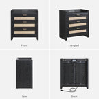 SICOTAS Rattan Nightstand Larger Bedside Table - Image 9
