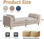 Beige King Size End of Bed Bench, 83 Inch Long Bench - Image 2
