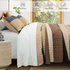 Whale Flotilla Reversible Camel Print Quilt King Size - Image 3